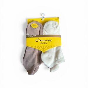 Sam Edelman Circus NY Socks Low Cut Taupe and Cream - 6 Pairs